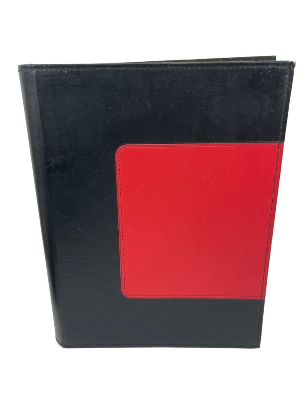 Black & Red Faux Leather Card Album With Clear Sleeves & Label Inserts 12" x 10"